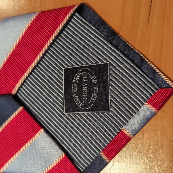 Forsyth blue and red classic rep stripe tie - Picture 2 of 3